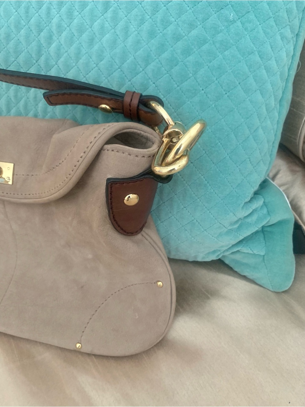 JCrew Suede Leather Gold Crossbody Shoulder Bag - Picture 11 of 11